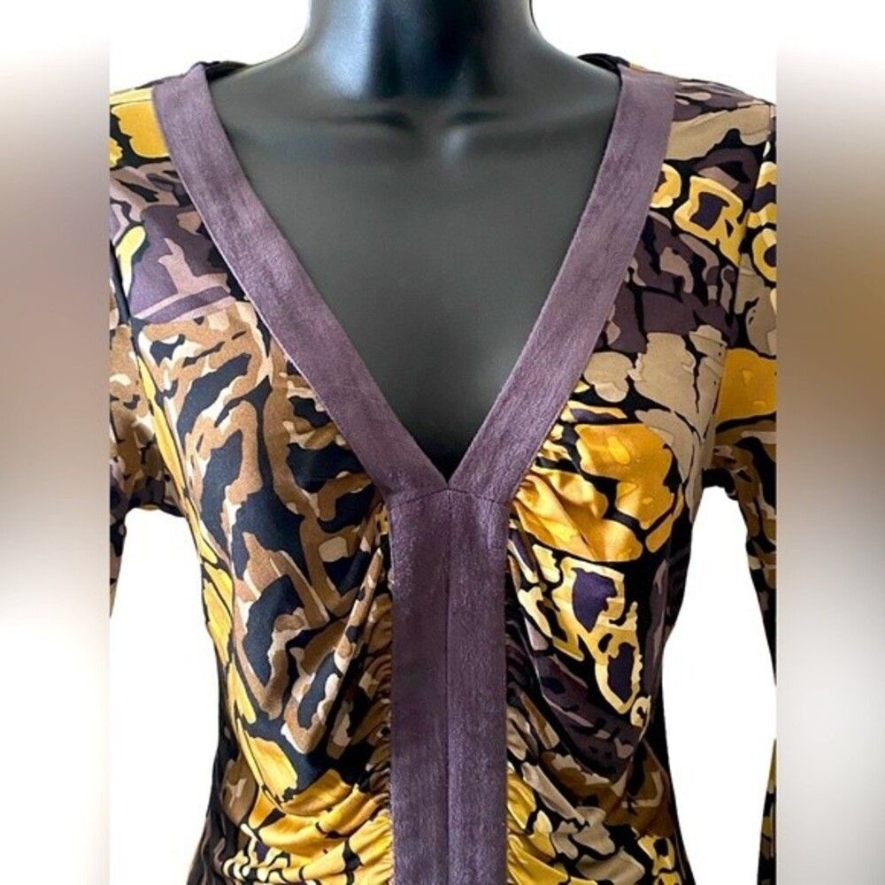 Hale Bob | Hale Bob Silk V-Neck Cocktail Dress Designer Dress retail $298 NWOT S - Picture 5 of 14